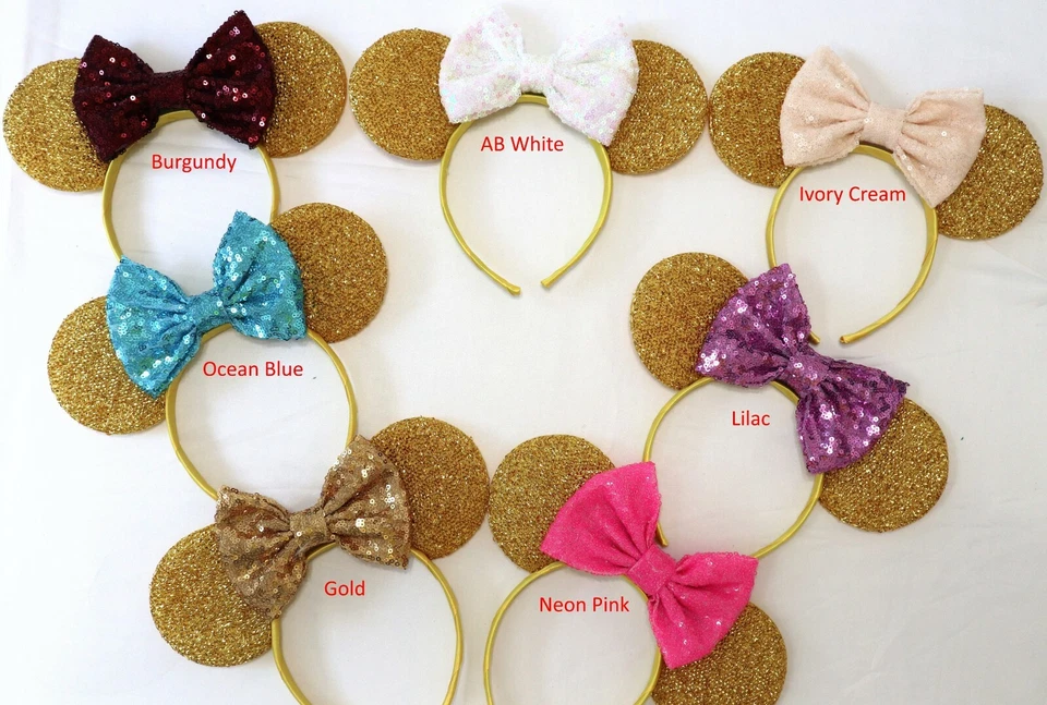 Orejas Minnie doradas, orejas doradas de Mickey Mouse, orejas doradas de Disney, orejas amarillas de Minnie Foto 2 de 4