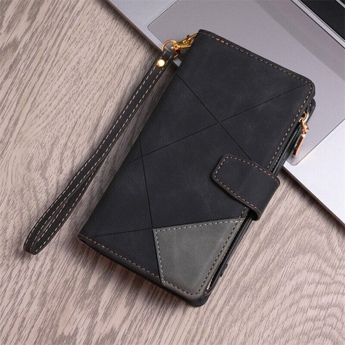 For iPhone 16 15 Pro Max 14 13 12 11 8 XR X Leather Wallet Phone Case w/Lanyard - 第 5/9 張圖片