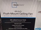 MAINSTAYS 44" HUGGER INDOOR CEILING FAN W/ SINGLE LIGHT, BRONZE *DISTRESSED PKG
