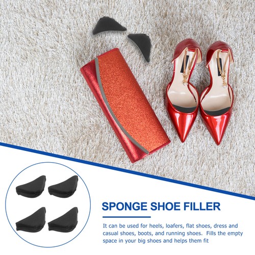2 Pairs Black Sponge Toe Inserts for Loose Shoes Unisex Shoe Filler Comfort - Bild 8 von 12