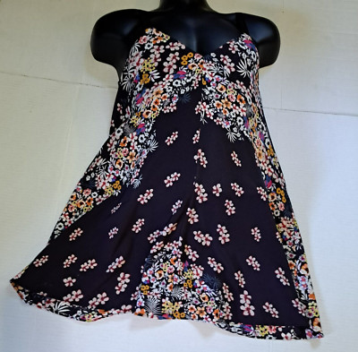 Zara Basic Floral Slip Dress Sleeveless Size XS flowy v neck 