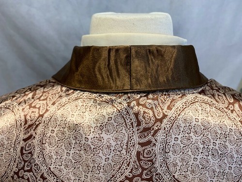 Mens Silk Satin Robe - Coffee Paisley Auspicious - 5 Day Delivery -USA Seller - Picture 10 of 11