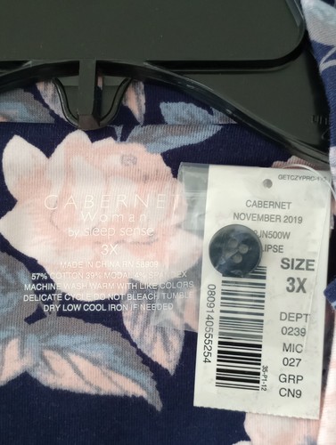 NWT PLUS WOMEN'S CABERNET SLEEPWEAR PAJAMAS PANTS 2 Pc SET Size 3X Buttons Front - Bild 7 von 16