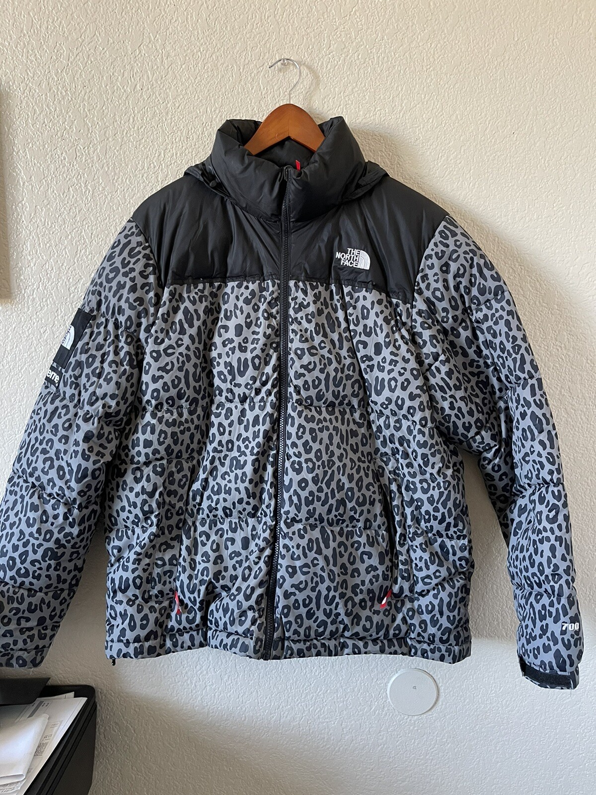North Face Leopard Nuptse Jacket Size 