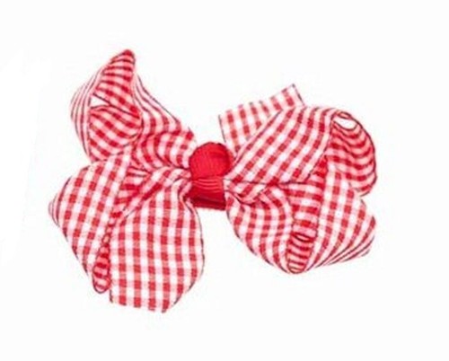 School Hair Accessories Gingham Bow Alice Bobble Clip Headband Red Green Yellow - Picture 45 of 85