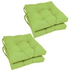 16-inch Solid Twill Square Tufted Chair Cushions (Set of 4) Mojito Lime
