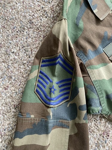 USAF Badged WOODLAND BDU SHIRT Medium Patches Technical Sergeant Combat Command - Picture 4 of 9