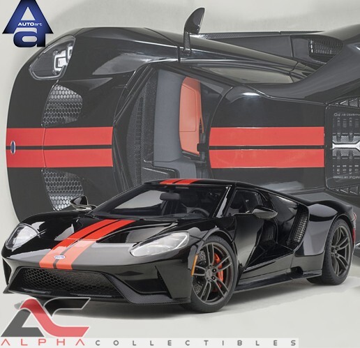 AUTOART 72945 1:18 FORD GT 2017 (SHADOW BLACK/ORANGE STRIPES