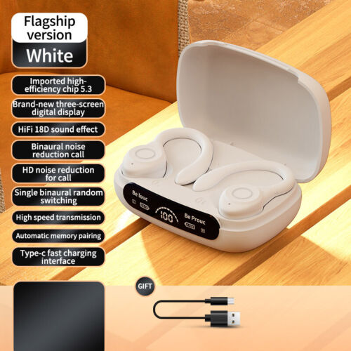 Bluetooth 5.3 Wireless TWS Earbuds Over Ear Earhooks Sport Sweatproof Headphones - Picture 22 of 22
