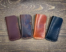 Leather EDC pocket knife slip pouch case sheath fits Leatherman Micra and Squirt