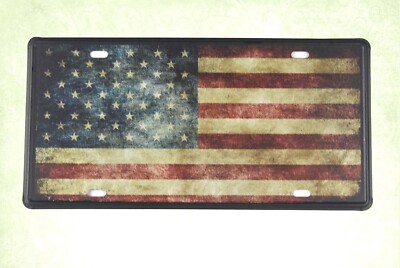 reproductions for business American flag patriotic tin sign car plate