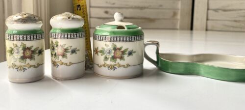 Vintage Noritake Roseara Gewürz Set Salz Pfeffer neuwertig Gelee Senf kein Löffel - Bild 2 von 18