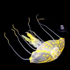 Large Yellow Glowing Effect Artificial Jellyfish for Aquarium Fish Tank Ornament