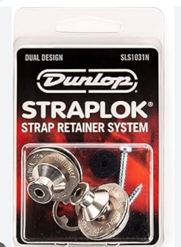 Dunlop Strap Locks - Guitar - Dual Design Strap Retainer System Nickel