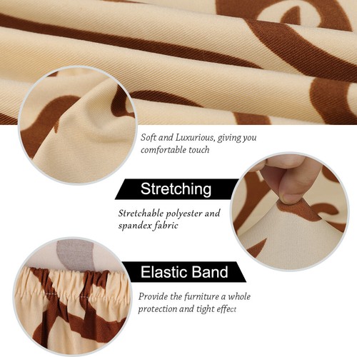 4pcs Stretch Slipcovers Removable Short Dining Room Stool Seat Chair Cover - Picture 12 of 13