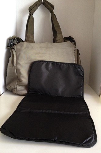 SKIP HOP DiaperBag/ChangingPad GREEN/TAN ShoulderStrap Attach/stroller 10%$drop - Picture 5 of 8