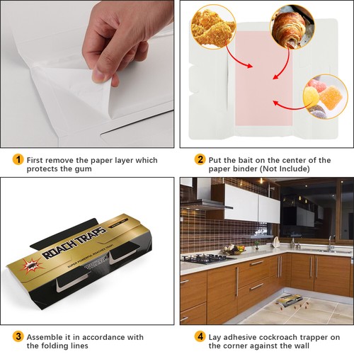 6- 36pcs Pest Roach Glue Trap Cockroach Killer Bait Catch Spider Insects Indoor - Picture 41 of 90