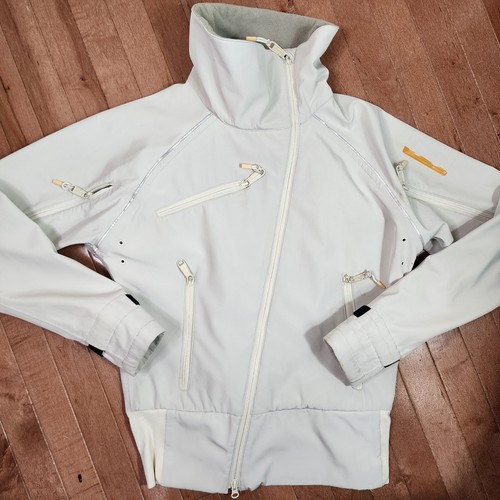 ADIDAS STELLA MCCARTNEY WIN Women's Beige Vintage Y2K Bomber Jacket Size 36 FLAW