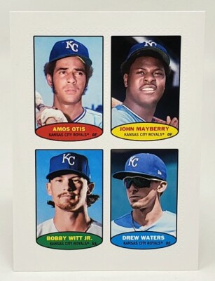 2023 Topps Heritage Stamps Royals - Otis, Mayberry, Bobby Witt Jr., Waters PWE