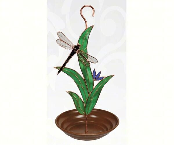 Stained Glass - Dragonfly with Leaves Bird Feeder - Sun Catcher - GE211 Prawdziwa cena specjalna