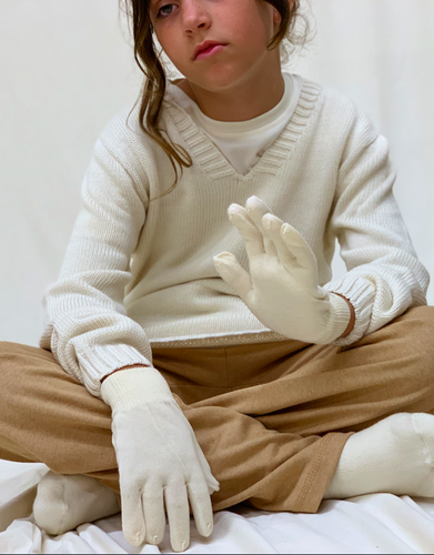 Bio Baumwolle Kinderhandschuhe braune Handschuhe Kleidung Unisex 100 % unbeschädigt nachhaltig - Bild 7 von 24