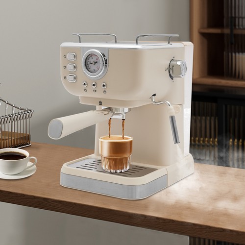 Espressomaschine Kompakte Espresso-Kaffeemaschine Mit Milchaufschäumer 1050W - Bild 7 von 22