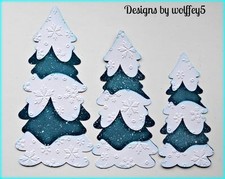 CRAFTECAFE WINTER TREE paper piecing premade scrapbook piece diecut page WOLFFEY