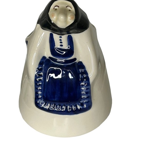 Native American Pottery Woman Utensil Holder Vase Planter Has Crazing Cobalt 8" - Picture 10 of 11