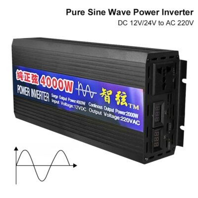 Pure Sine Wave Inverter DC 12V 24V To AC 220V Voltage Converter 2000-3000W 4000W