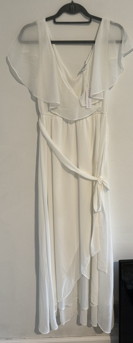 plus size white lace dresses Baltic Born Womens Aphrodite Dress | Vintage Cream satin ribbon waist Men's Jos. A. Bank Web Collection: La Citta Skirt Style:Left Side Princess Slit