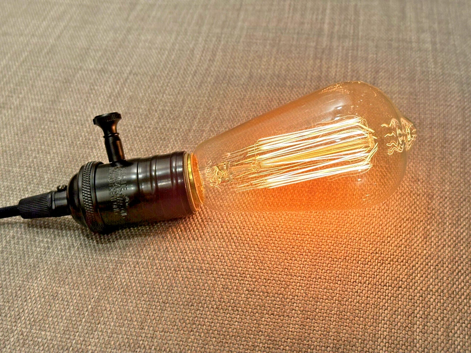 Красивая ПОДВЕСНАЯ ЛАМПА EDISON | регулируемая яркость | 8' ПЛЕТЕНЫЙ ШНУР - Изображение 4 из 4