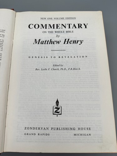 The Matthew Henry Commentary 1969 Zondervan THICK Hardcover! - Picture 2 of 15