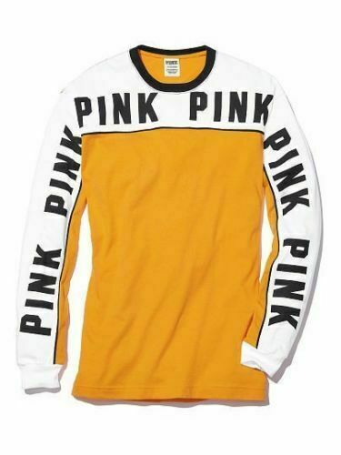 Victoria's Secret Pink Campus LS T-Shirt + Leggings Set Golden Glow Grau M Neu in Verpackung - Bild 12 von 12
