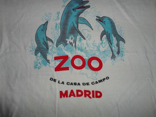 De Colección Años 80 Blanco Madrid Zoo DOLPHINS 50-50 Esta Camiseta Suave Se Ajusta a Adulto S Bonita - Imagen 1 de 5