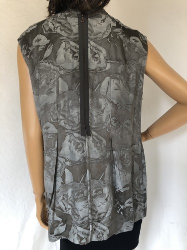 Marni NWT mosstone floral gathered top, tank, viscose blend size M 42 6-8 - Picture 6 of 8