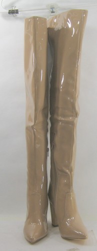 LILIANA Skintone "BLOCK HEEL pointy TOE  Over Knee Boot WOMEN Size  8 - Picture 2 of 6