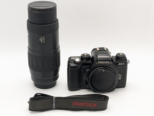 [N MINT Pentax MZ-3 Black SLR Film Camera+100-300mm Lens from Japan - Picture 17 of 21