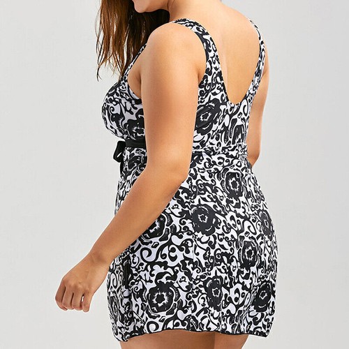 дLady Plus Size Swimsuit Swimdress Swimwear Boyshorts Costume Dress Tankini New - Picture 5 of 10