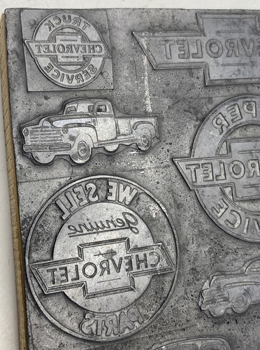 "Molto raro Chevrolet Piastra Stampa Blocco Letterpress Francobollo Vintage 5 3/4""x6""" - Foto 2 di 6