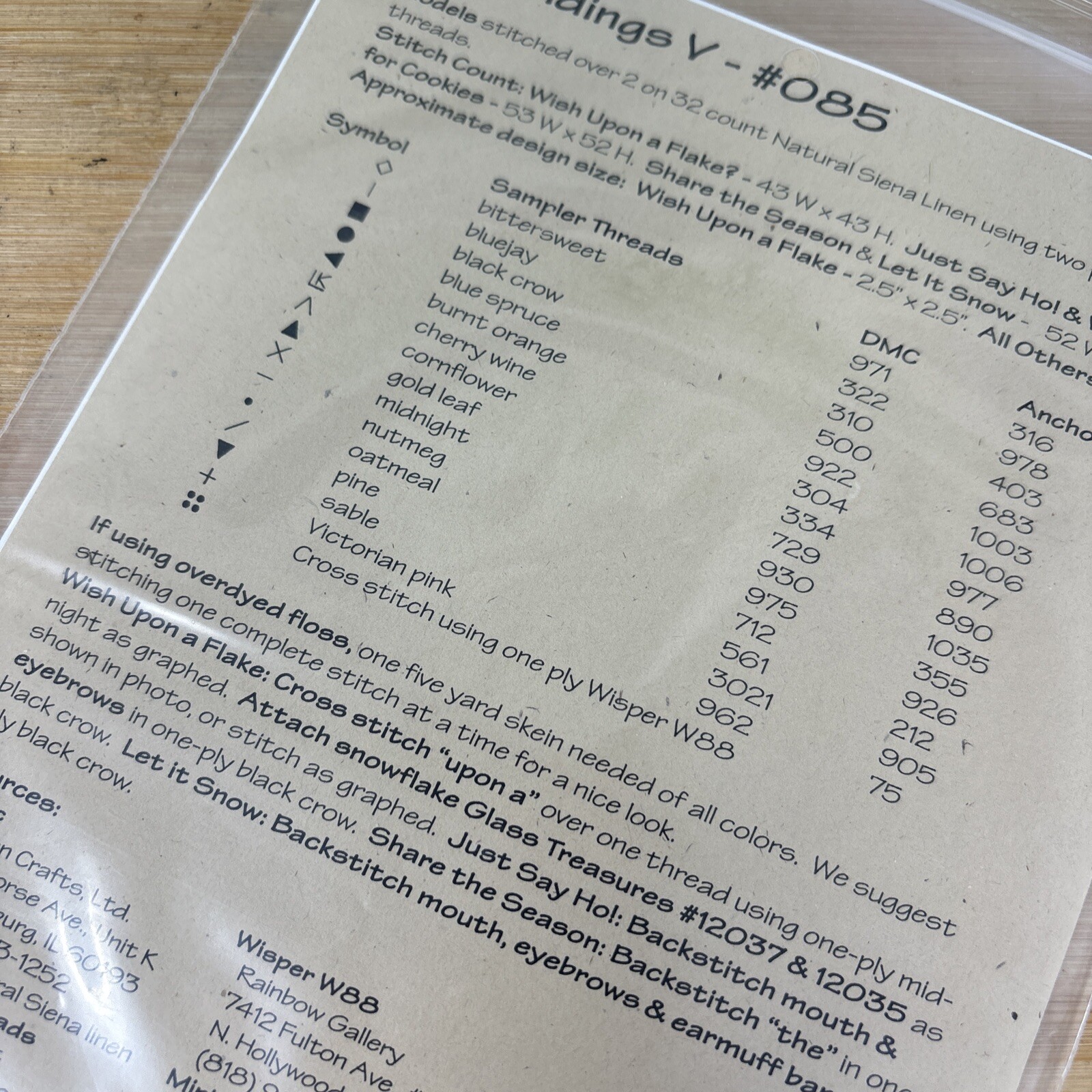 Lizzie Kate Tiny Tidings III 062 Cat Moose Sheep Cross Stitch Pattern