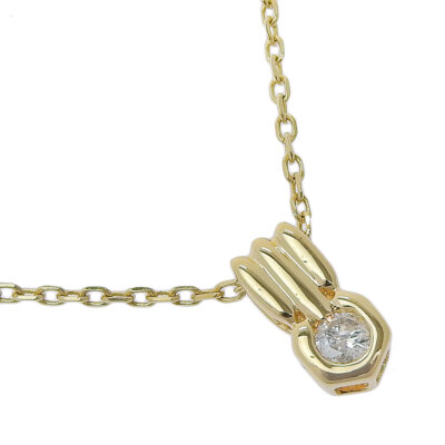 GUCCI 1P diamond Necklace K18 yellow économies gold/diamond 3.3g Women