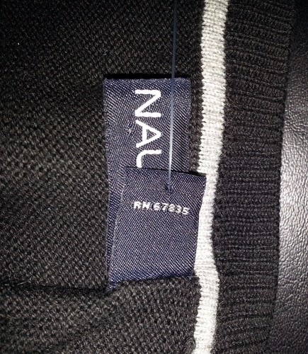 Suéter Nautica Logotipo Blanco Negro Blanco Rayas Azul Nuevo con Etiquetas $50 XL Pullover c723 - Imagen 9 de 9