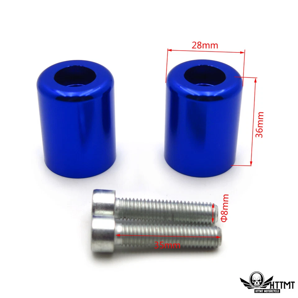 Blue Bar Ends For Kawasaki Ninja 250 500 Zx600 Zx6 636 Zzr600 Zx6R Zx6Rr NOLOGO - Image 2 of 4