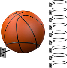 10 Pcs Ball Holder Wall Mount Display Basketball Storage Black Metal Universal B