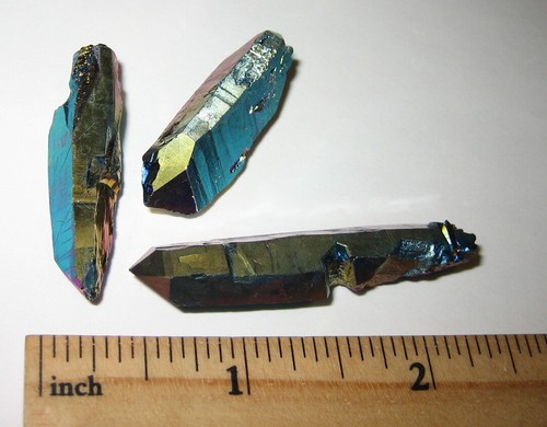 3 BEAUTIFUL 1.2"-1.85" TITANIUM QUARTZ CRYSTAL POINTS (TREATED IN USA)  17.2g *3 - Bild 7 von 8