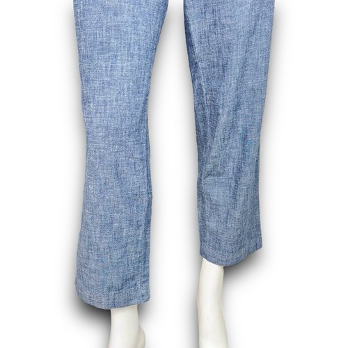 NWT GAP High Rise Girlfriend Khaki Cropped Trouser Pants Chambray Blue Sz 6 - Picture 4 of 10
