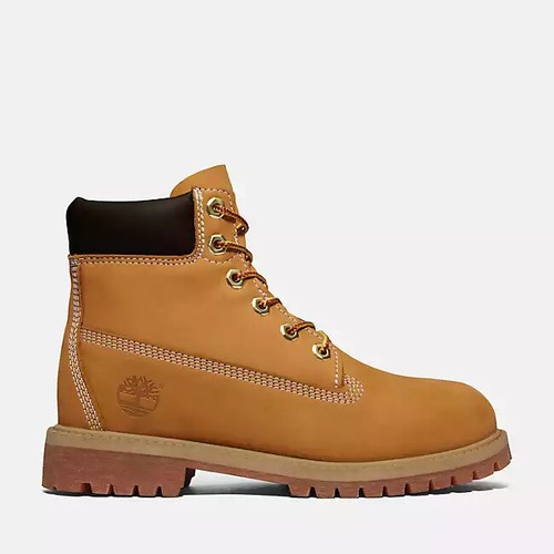 Timberland 6 Pulgadas Premium TB012909713 Bota Niños Trigo Cuero Con Cordones Impermeable - Imagen 20 de 48