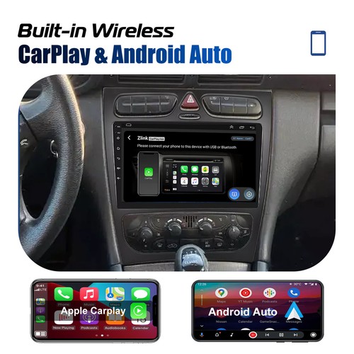 9" For Mercedes Benz C-Class W203 Android 13 Carplay Car Stereo Radio GPS NAV - Picture 8 of 16