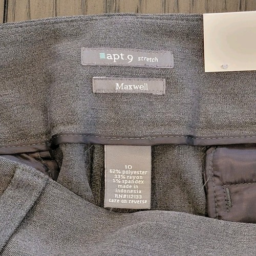 NEW Apt.9 Stretch The Maxwell Pant Gray Dress Pants Women's Size 10 - Picture 10 of 15