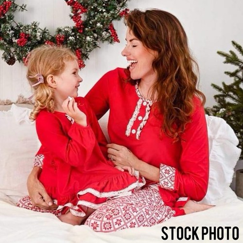 Makena Lane rot und weiß Schneeflocke Weihnachten Urlaub Lounge Set Damengröße XL - Bild 2 von 8